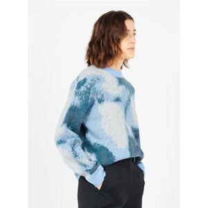 The Kooples Tie Dye Wool Alpaca Round Neck Pullover Sweater Grey Blue Size S